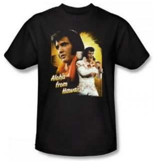 Elvis Presley Aloha Black Adult Shirt ELV104 AT: Clothing