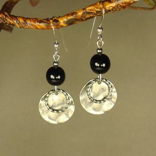 Jewelry by Dawn Black With Hammered Double Drop Earrings