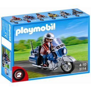 Playmobil   5114   Encore plus de vitesse  Un motard playmobil et sa