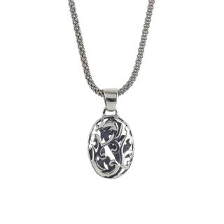Sunstone Sterling Silver Bali Filigree Open Oval Necklace