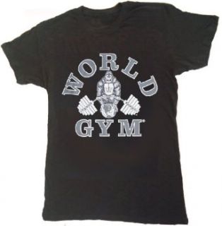 W110 World Gym T Shirt Acid Wash Classic logo Clothing