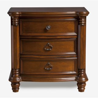 Enitial Lab 3 Drawer Brown Cherry Nightstand