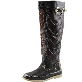 Fahrenheit Womens Canper 05 Cowboy Flat Knee High Boots