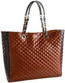Leather Tote With Chain Straps & D&G Logo,Brown,one size Shoes