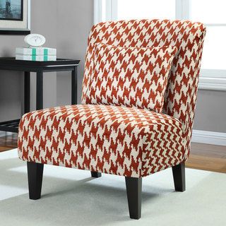 Anna Houndstooth Rust Accent Chair
