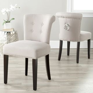 Carrie Wheat Linen Side Chairs (Set of 2)
