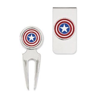 Marvel Comics Silver tone Captain America Golf Tool & Money Clip Boxed