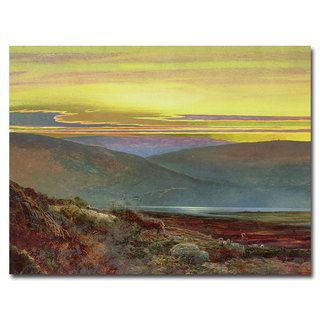 John Grmishaw A Lake Landscape at Sunset Canvas Art