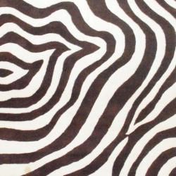 Indo Hand tufted Zebra print Brown/ Ivory Wool Rug (4 x 6