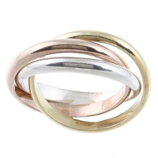 La Preciosa Tri color Sterling Silver Interlocking Ring
