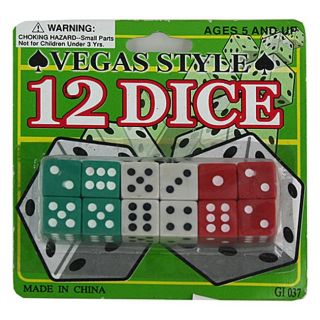 Vegas Style 0.5 inch Dice 12 piece Packages (Case of 24)