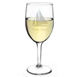 Sailboat Personalized Wine Glass