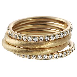 Tressa 18K Goldplated Sterling Silver Cubic Zirconia 4 piece Ring Set