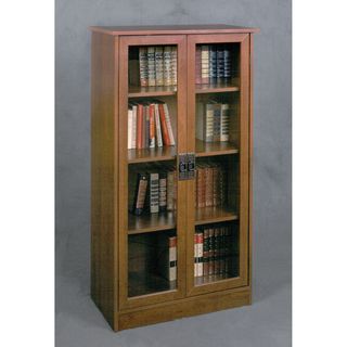 Ameriwood Inspired Cherry Glass Door Bookcase