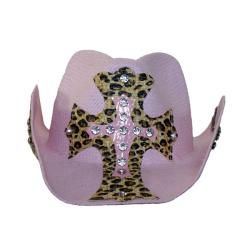 Peter Grimm Womens Rhinestone Cross Straw Cowboy Hat