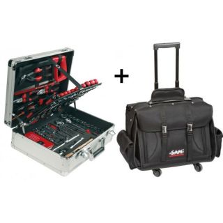 SAM OUTILLAGE Valise séduction 145 outils + 1 trolley dintervention