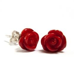 Sterling Silver Hand carved Coral Flower Earrings (India) Today $18.99
