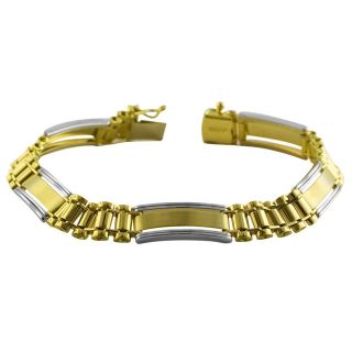 14k Two tone Gold Mens Designer Bracelet