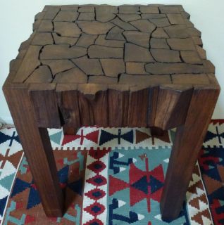 Reclaimed Teak Wood Jigsaw End Table (Thailand) Today: $129.99 4.8 (16