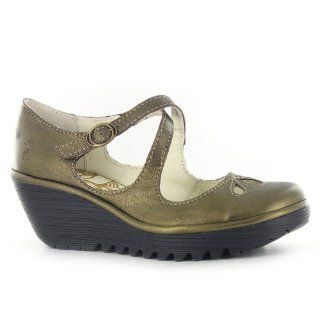 Fly London Yaz Bronze Leather Womens Shoes: Shoes