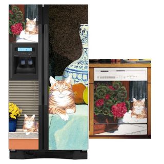Appliance Arts Cat Dishwasher and Refrigerator Covers