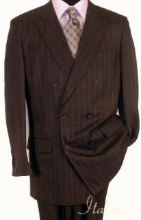 CHARCOAL GREY PINSTRIPE SUPER 130S WOOL ITALIAN Suit Clothing