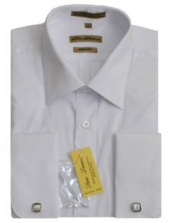 White French Cuff Dress Shirt With Cufflinks Clothing