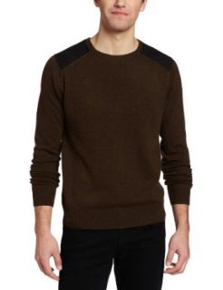 French Connection Mens Parry Patch Wool Sweater: Clothing