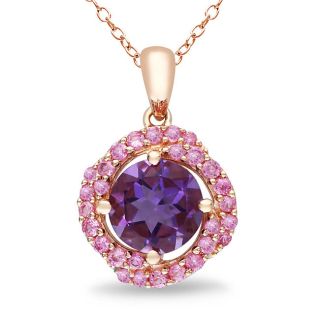 tgw amethyst and pink sapphire fashion necklace msrp $ 149 85 today