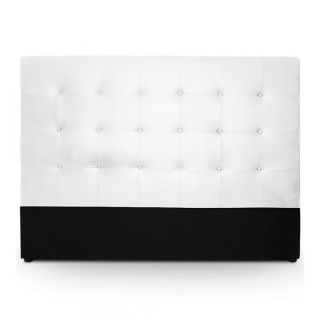 Tête de lit capitonnée 180 cm Cuir Blanc SOMY   Achat / Vente TETE