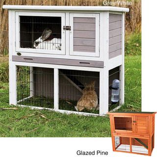 Trixie Natura White Two story Plastic Rabbit Hutch with Enclosure