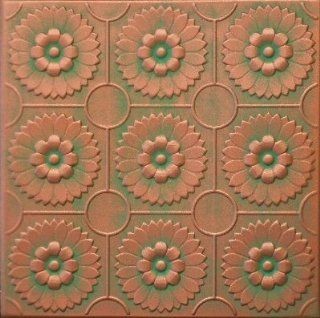 136 Styrofoam Ceiling Tile 20x20   Copper Patina  
