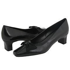 Vaneli Kelsa Black Nappa W/Black Patent Pumps/Heels