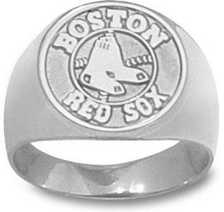 Boston Red Sox Round Logo 5/8 Mens Ring   Sterling