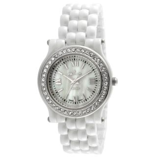 Peugeot Womens White Ceramic Crystal accented Watch MSRP $250.00