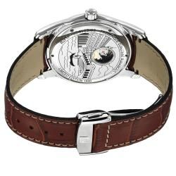 Frederique Constant Mens RunAbout Brown Leather Strap Watch