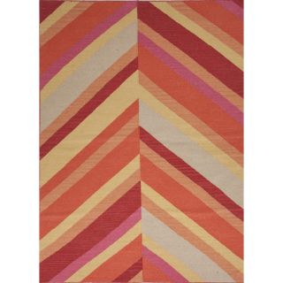 Flat Weave Stripe Red/ Orange Wool Runner (26 x 8) Today $98.99