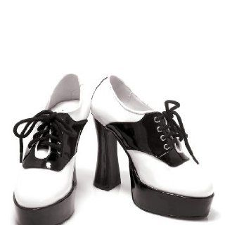 Inch Chunky Heel Saddle Shoe WomenS Size Shoe (Black/White;6)