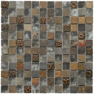 SomerTile 12x12 in Basilica 1 in Cologne Glass/Stone Mosaic Tile (Pack