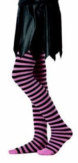 Std. Size Women (Up to 140 lbs.) Black/Pink Striped Tights