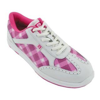 Brunswick Ladies Plaid Bowling Shoes  Pink/White