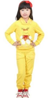 com BELEROY Girls Long Sleeve Fashion Sweatsuit Yellow 140 Clothing
