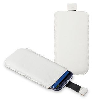 BasAcc White Leather Pouch for Samsung© Galaxy S III / S3