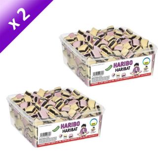 HARIBO Haribat   Bonbons Réglisses   Boîte de 210 pièces soit 1.2Kg