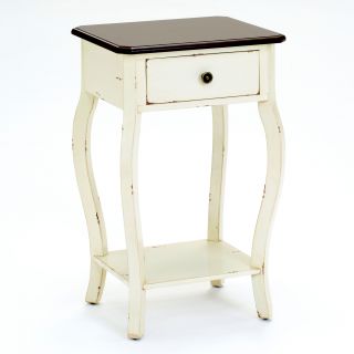 Bernards Distressed Off White One drawer Table Today $299.39