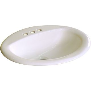 Ceramic Drop In 20.5 inch Biscuit Drop in Self Rimming Bathroom Sink