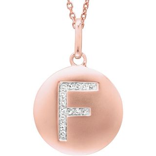 Rose Gold Diamond Initial F Disc Necklace Today $174.99