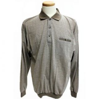 Long Sleeve Jacquard Banded Bottom Polo Shirt   6096 150: Clothing