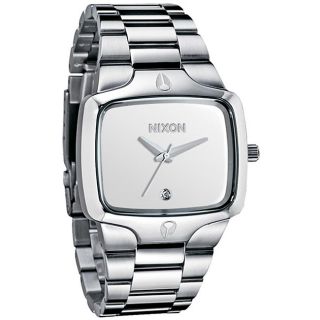 Nixon Mens Player White Dial Stainless Steel Watch