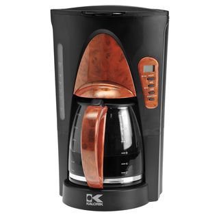 Kalorik 12 Cup Programmable Coffee Maker with Wood Trim Finish
